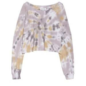 Oli Viv Parker Tie Dye Crop Sweatshirt in Mauve Batik NEW Size XS